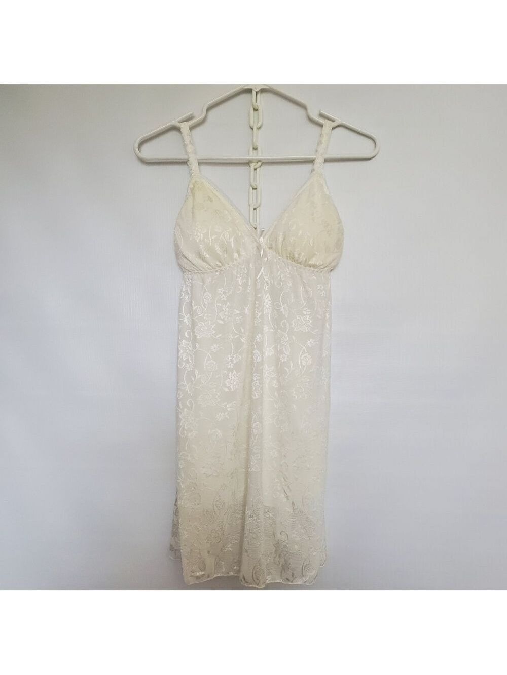 Forever Camisole Mini Slip Dress Floral Lace Cream Womens (S)